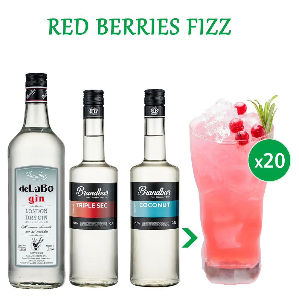 Коктейль RED BERRIES FIZZ (набір інгредієнтів) х20