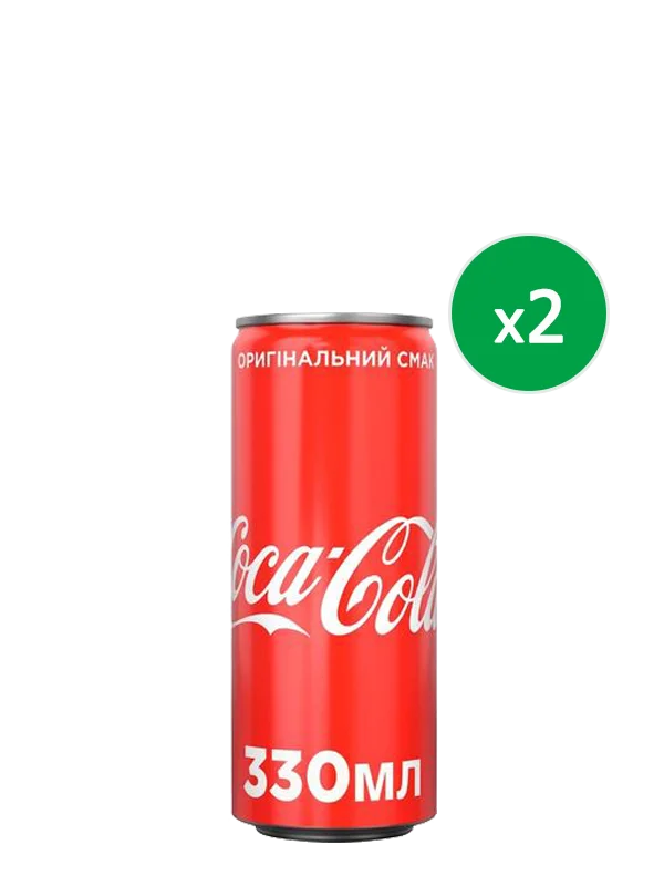 Напій Coca-Cola газ.ж/б 0,33л *2