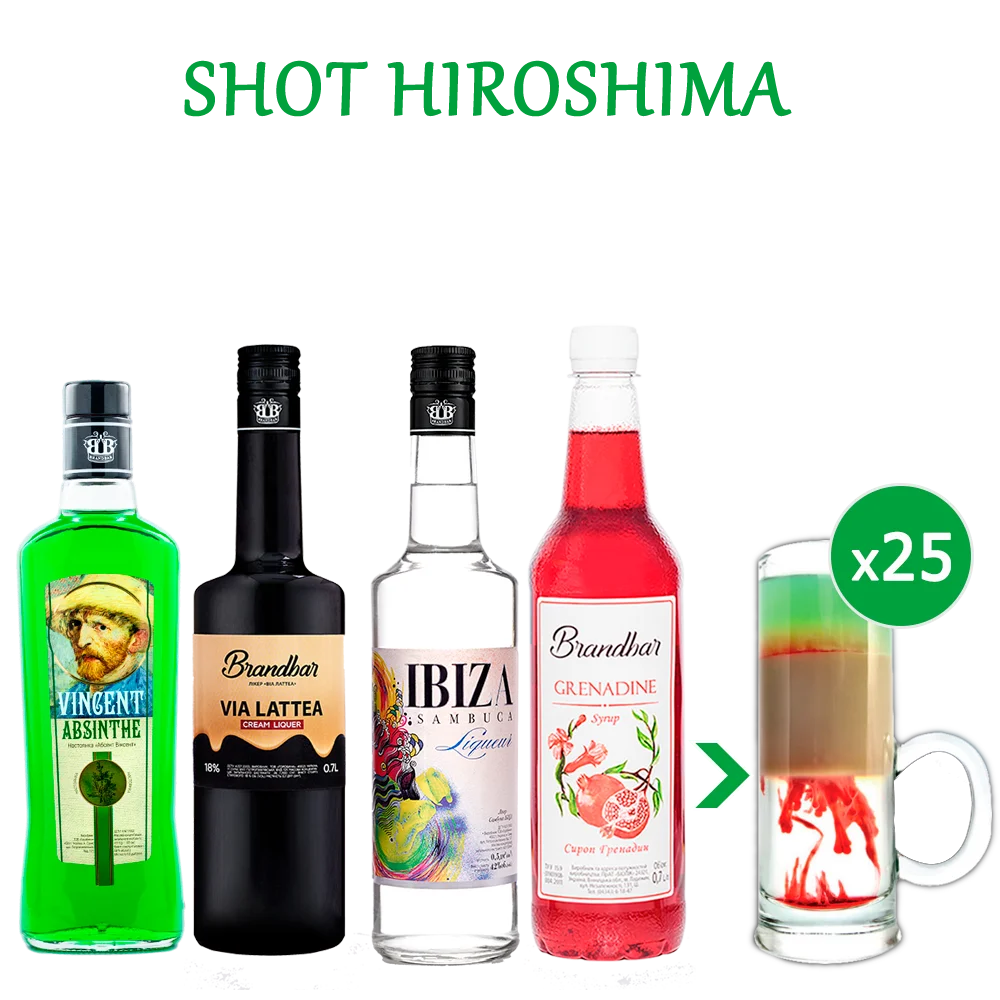 ШОТ HIROSHIMA (набір інгредієнтів) х25