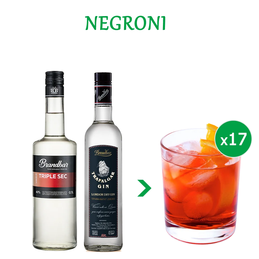 Коктейль NEGRONI (набір інгредієнтів) х17