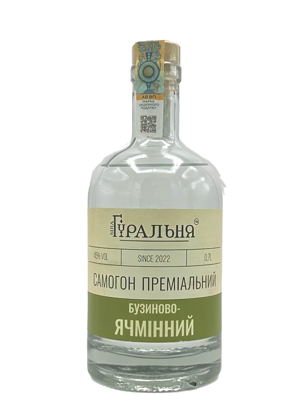 Самогон преміальний Бузиново-Ячмінний 0,7 л., 45%