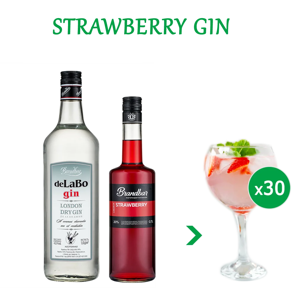 Коктейль STRAWBERRY GIN (набір інгредієнтів) х30